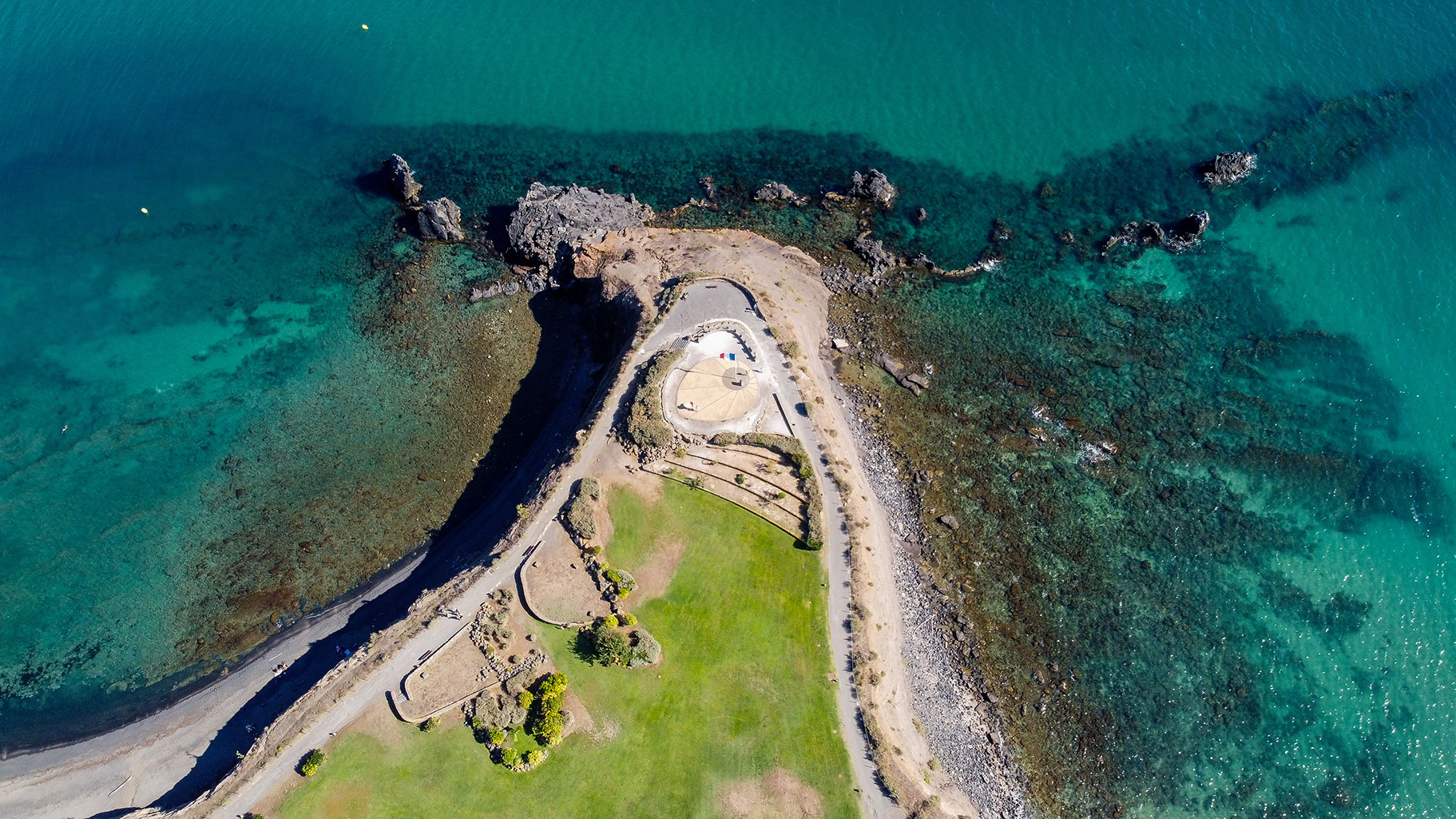 Vue aérienne du Fort Brescou